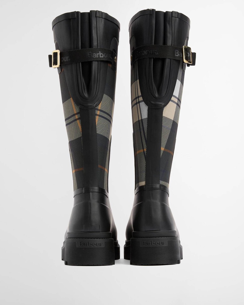 Barbour Dena tall welly black ancient tartan