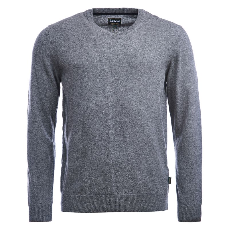Harrow V neck grey marl