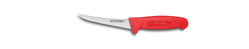 [4577609] Fischer Profinox Désosseur lame courbée 13cm rouge