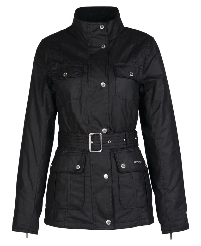 [71390048/08] Barbour Winter belted utility wax black rose garden floral (XS)