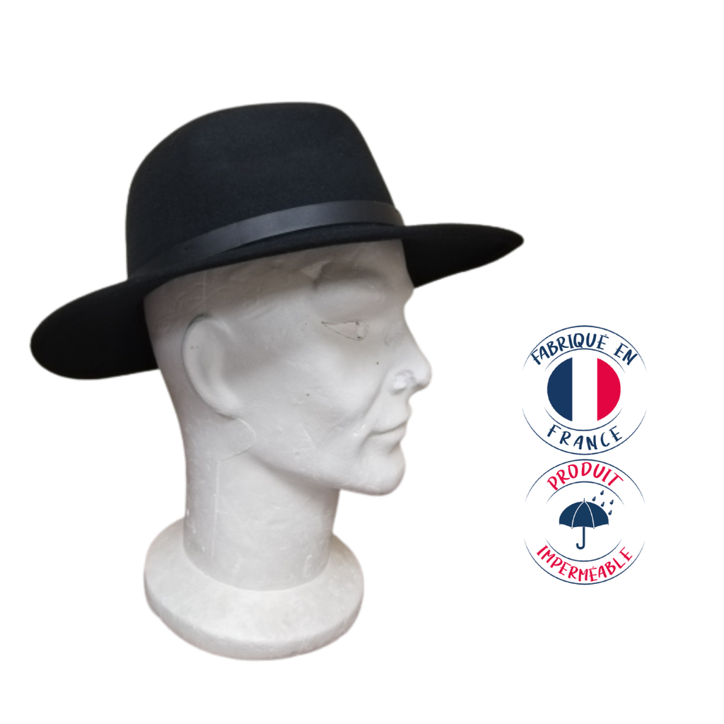 [3089403/55] Chapeau feutre poil de lapin noir (55)