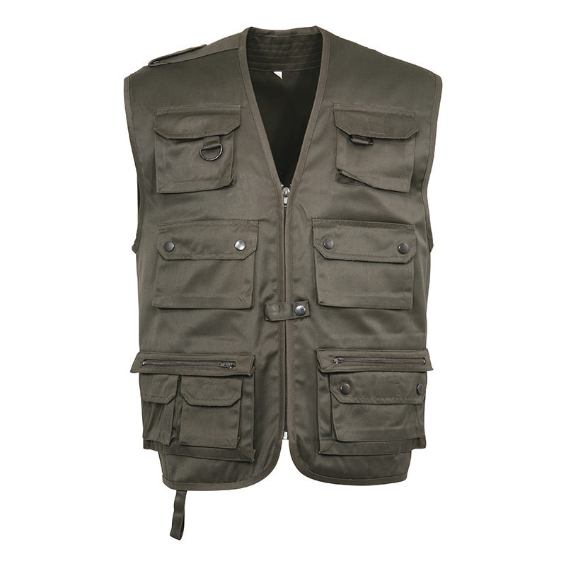 [1079124/S] Percussion Gilet reporter kaki (S)
