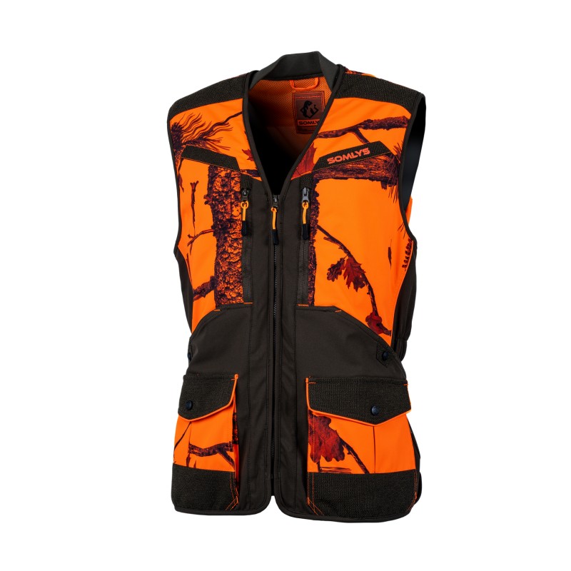 [2979152/M] Somlys Gilet softshell camo orange vert (M)