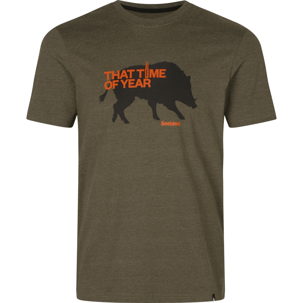[M0779319/S] Seeland T-shirt That time pine green melange (S)