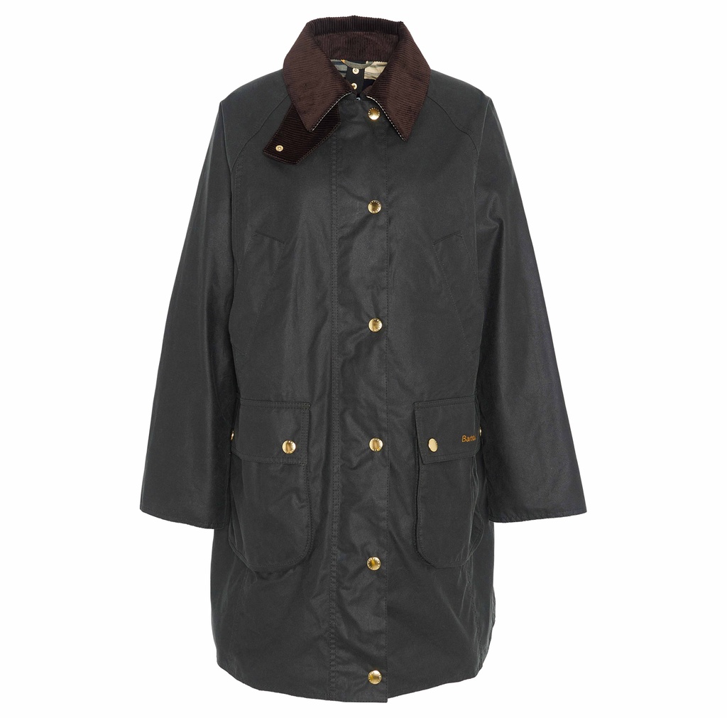 [71390066/08] Barbour Long beadnell wax sage ancient (XS)
