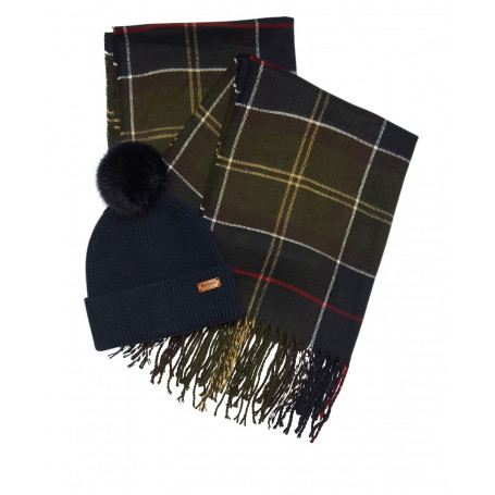 Barbour Echarpe + bonnet dover tartan