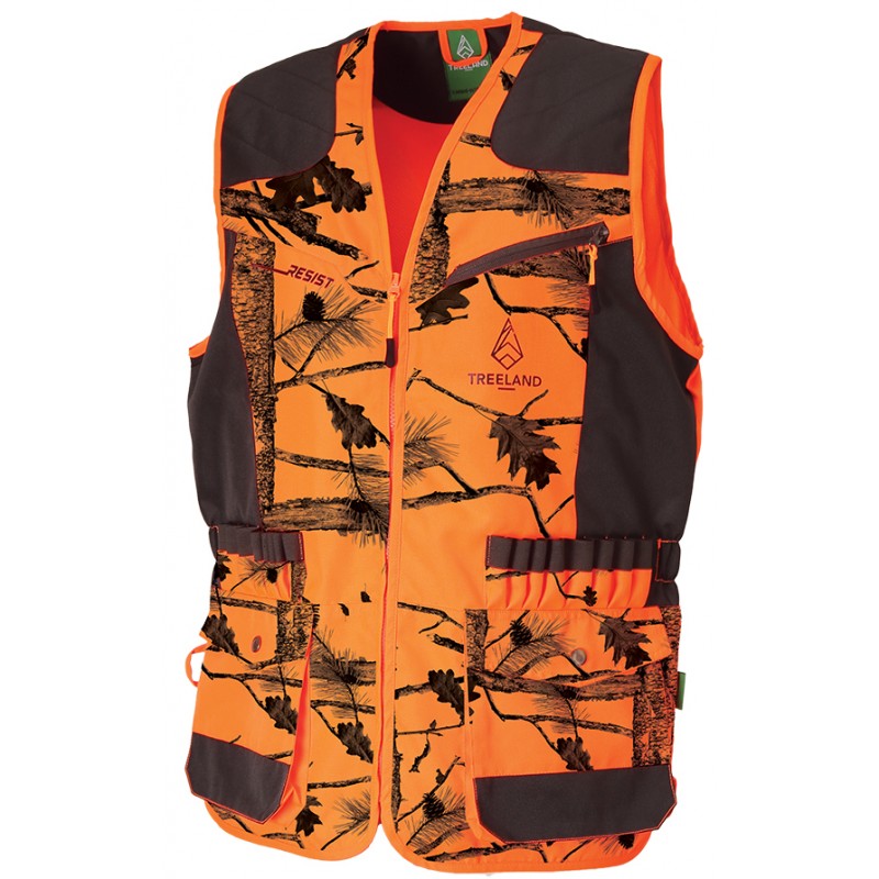 [2979129/S] Treeland Gilet camo orange renforcé (S)
