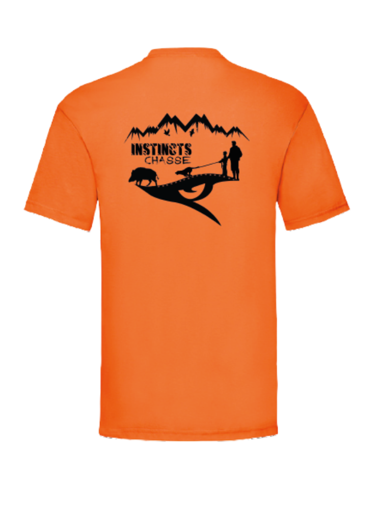 [4909373/S] INSTINCTS Chasse T-shirt orange Sanglier (S)