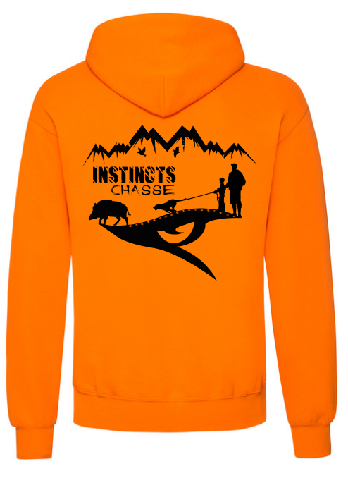 [4909302/S] INSTINCTS Chasse Sweat orange scène sanglier (S)