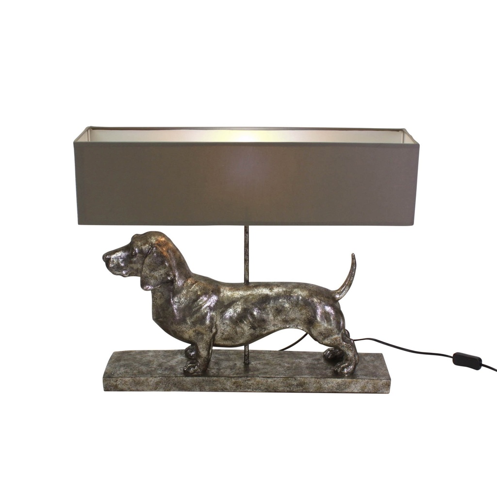 Lampe teckel + abat-jour