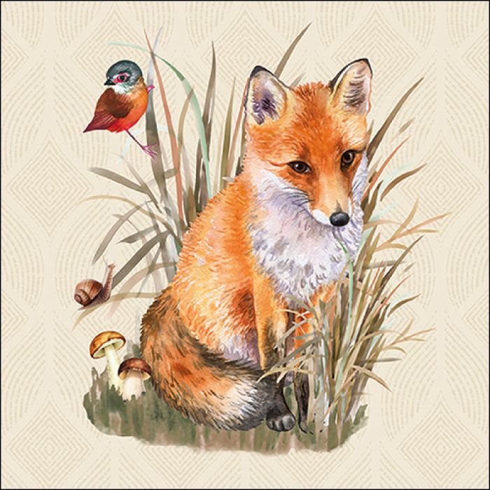 [22777191] Serviette Papier renard assis x20