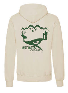 [4909382/S] INSTINCTS Chasse Sweat natural scène cerf verte (S)