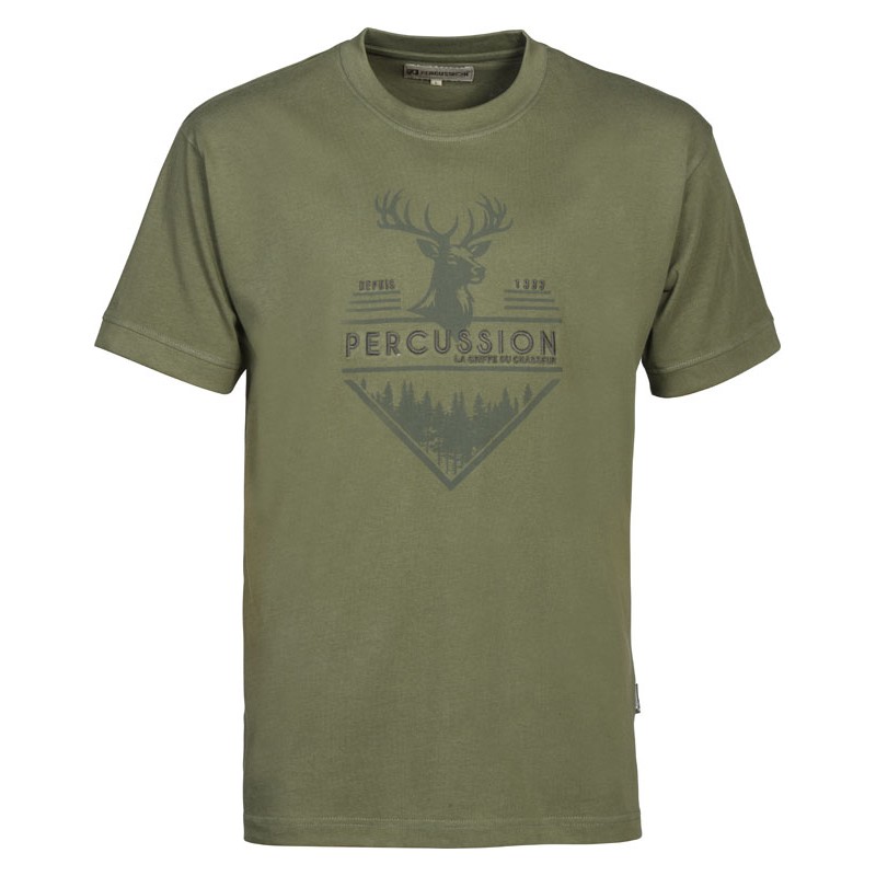 Percussion T-Shirt élaphe kaki