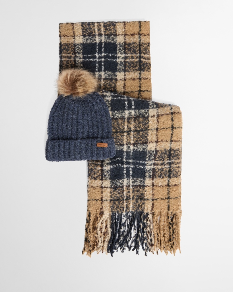 Barbour Echarpe + bonnet saltburn birchwood