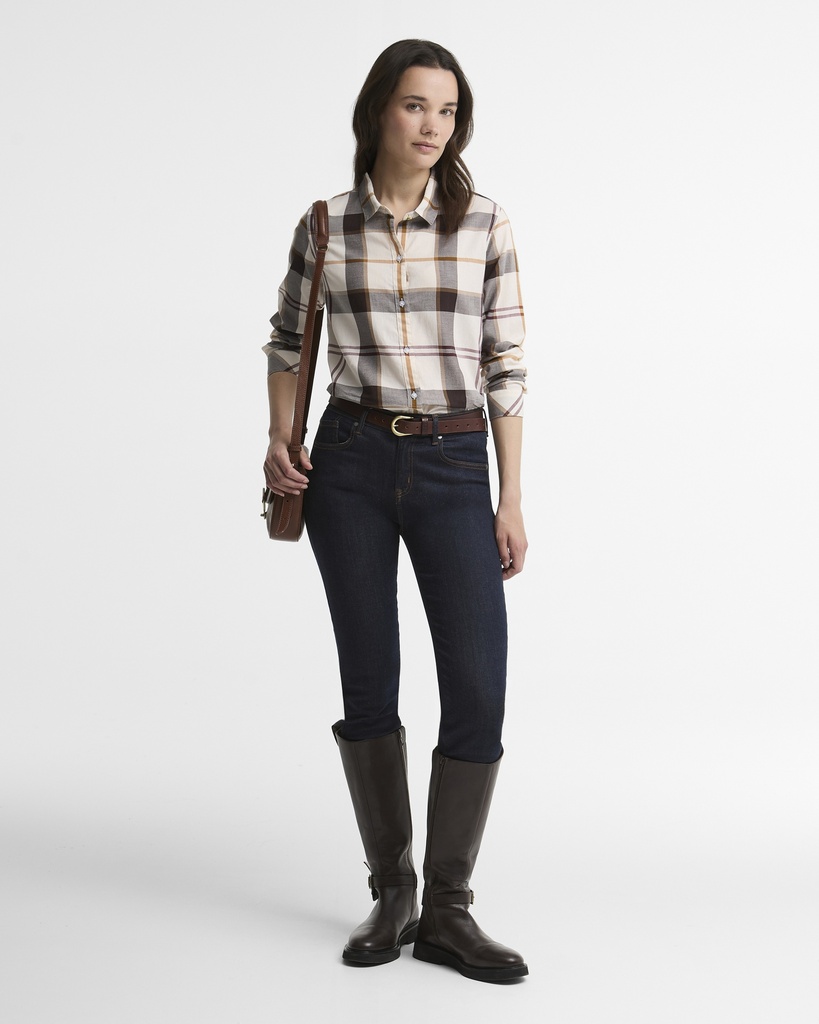 Barbour Moorland ecru muted tartan