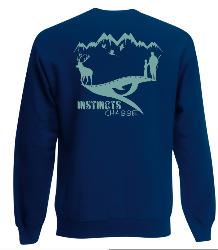 [4909331/S] Instincts Chasse Sweat Navy col rond (S)