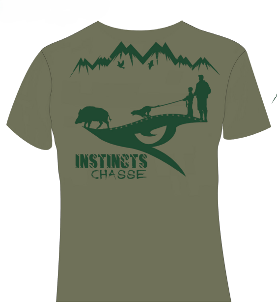 [4909335/S] Instincts Chasse T-Shirt sanglier Olive (S)