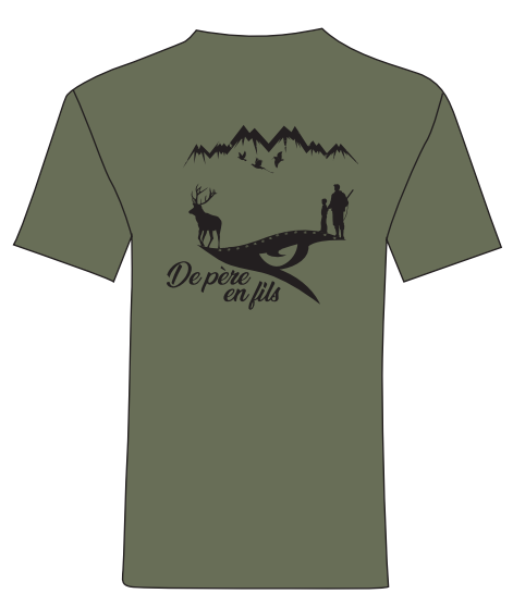 [4909383/S] Instincts Chasse T-Shirt de père en fils vert (S)