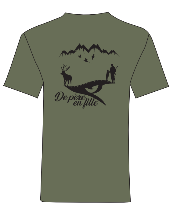 Instincts Chasse T-Shirt de père en fille Vert