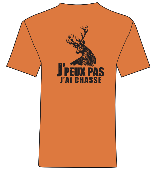 [4909387/S] Instincts chasse "J'peux pas j'ai chasse" orange (S)