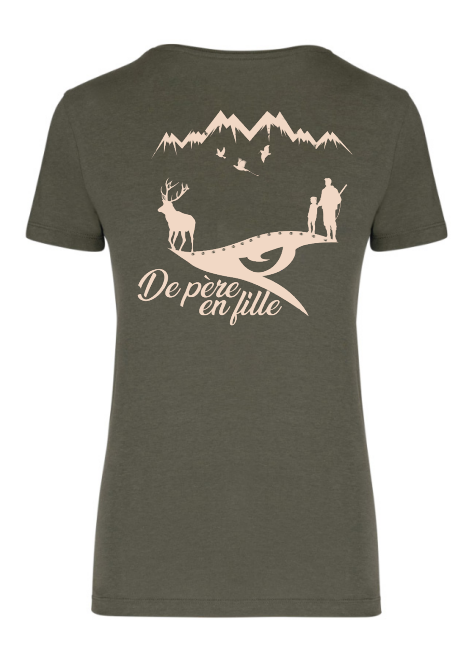 Instincts Chasse T-Shirt de père en fille Vert (copie)