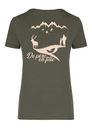 Instincts Chasse T-Shirt de père en fille Vert Femme