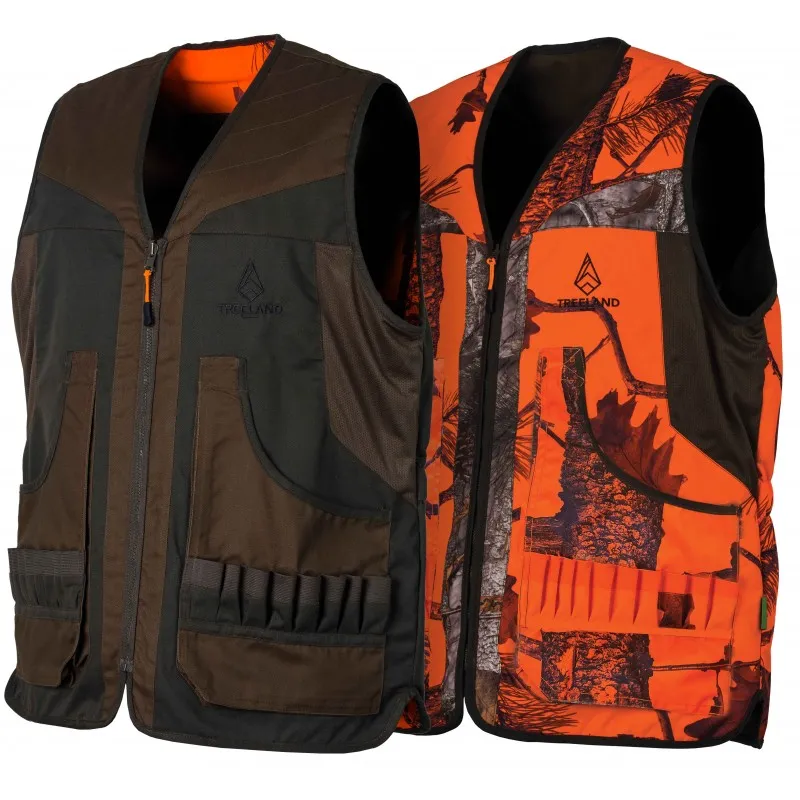 [2979158/M] Treeland Gilet reversible orange camo vert (M)