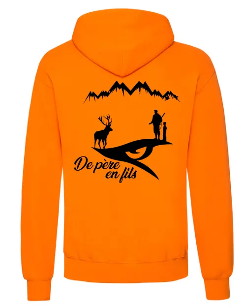 [4909395/S] INSTINCTS Chasse Sweat orange Père en Fils (S)
