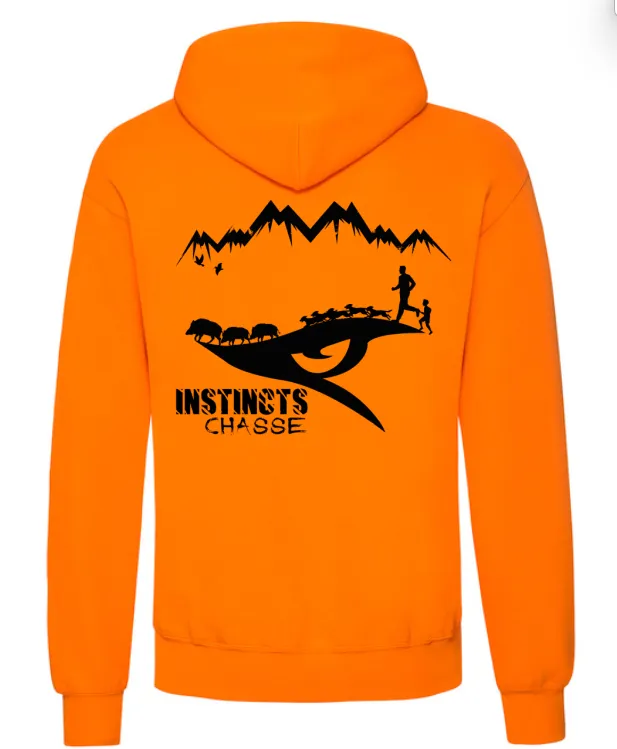 INSTINCTS Chasse Sweat orange Sanglier