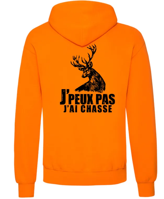 [4909398/S] INSTINCTS Chasse Sweat orange Cerf - j'peux pas (S)