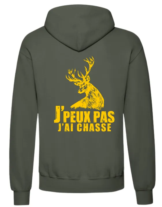 [4909399/S] INSTINCTS Chasse Sweat kaki Cerf - j'peux pas (S)