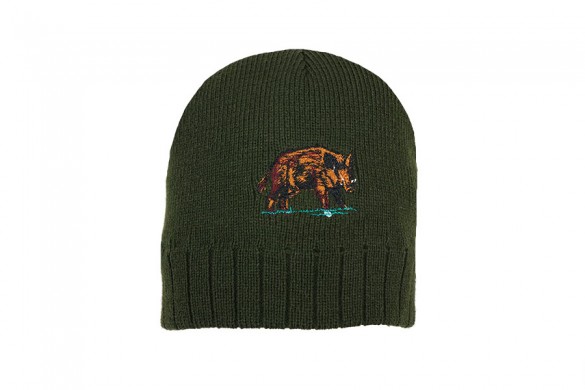 [17394001/SA] Bonnet theme chasse vert (Sanglier)